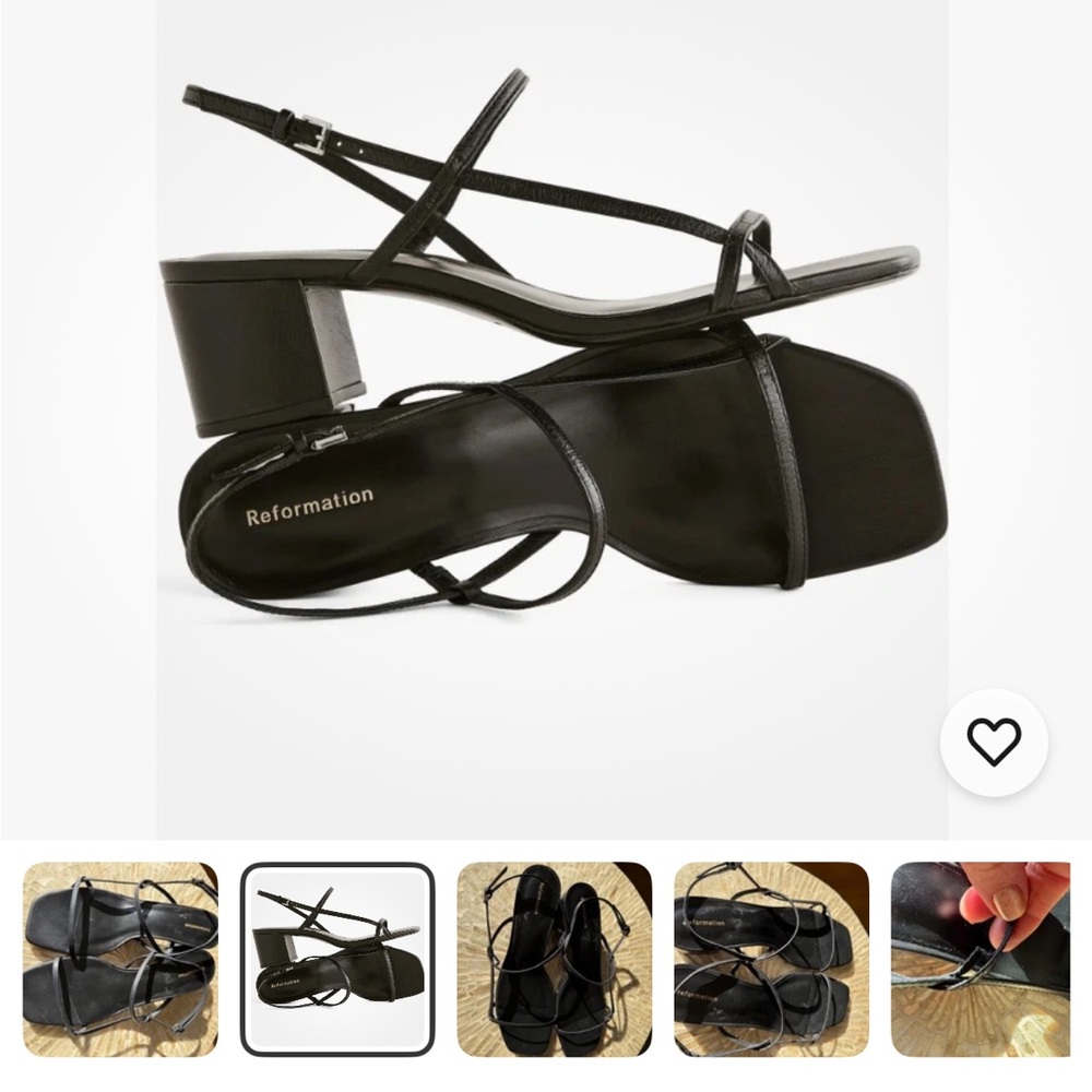 Reformation Black Strappy Sandals